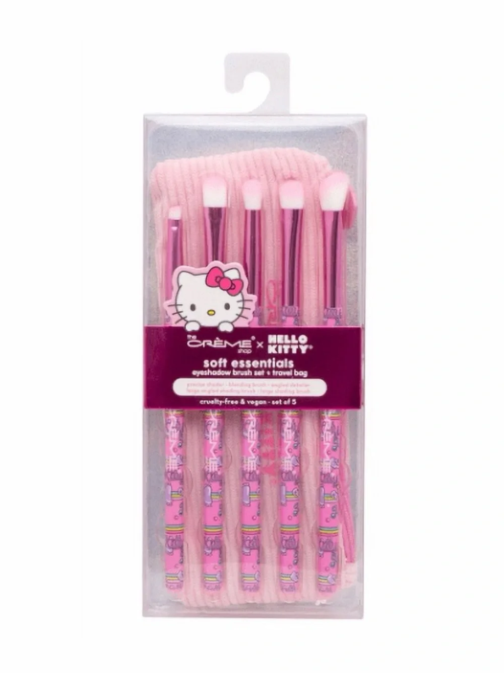 The Crème Shop x HELLO KITTY SOFT ESSENTIALS EYESHADOW BRUSH SET | PINK